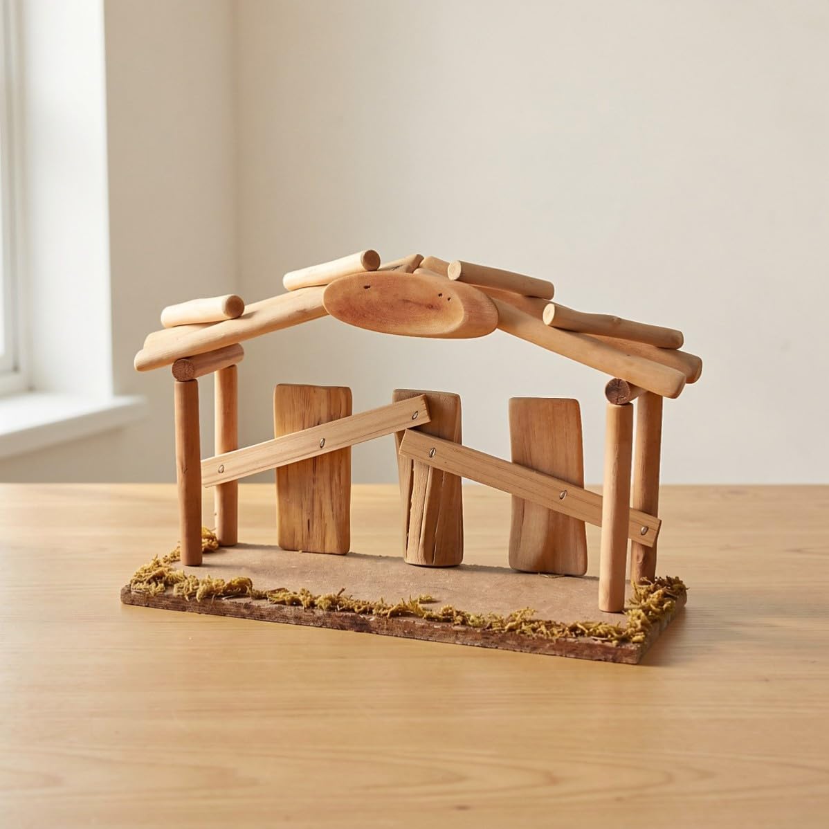 POPETPOP Wooden Christmas Nativity Scene Ornament for Table Display