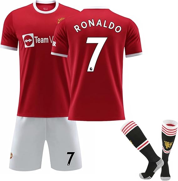 Amazon Co Jp サッカーユニフォーム子供大人用 メンズ サッカー マンチェスターユナイテッドフットボールクラブ ロナウド Ronaldo 背番号7 21 22ニューレッドデビルズホームスタジアムno 7ロナウドサッカースーツ靴下付き キッズ トレーニングウェア練習着サッカー