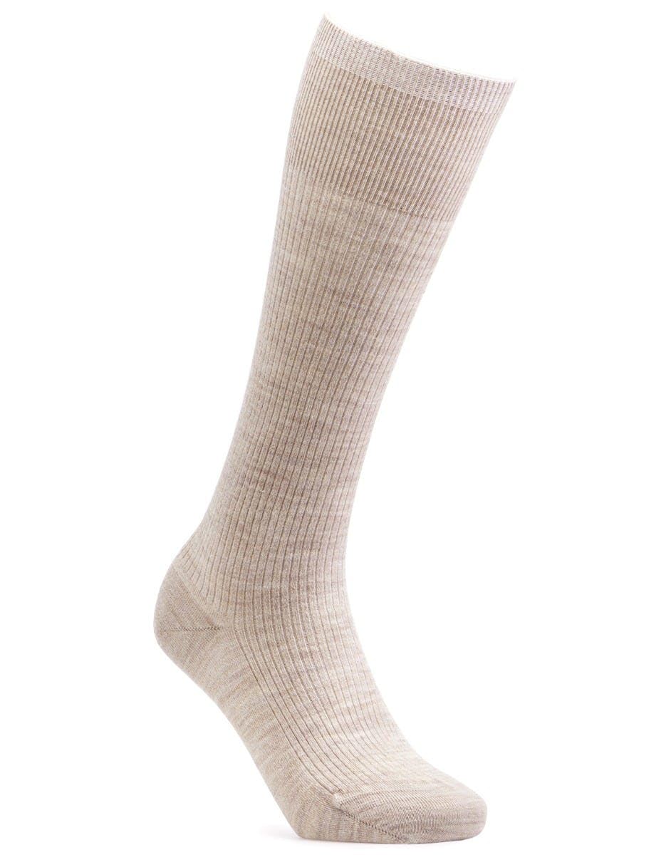 Cosyfeet Unisex Oatmeal Wool-Rich Seam‑Free Knee High Socks - M