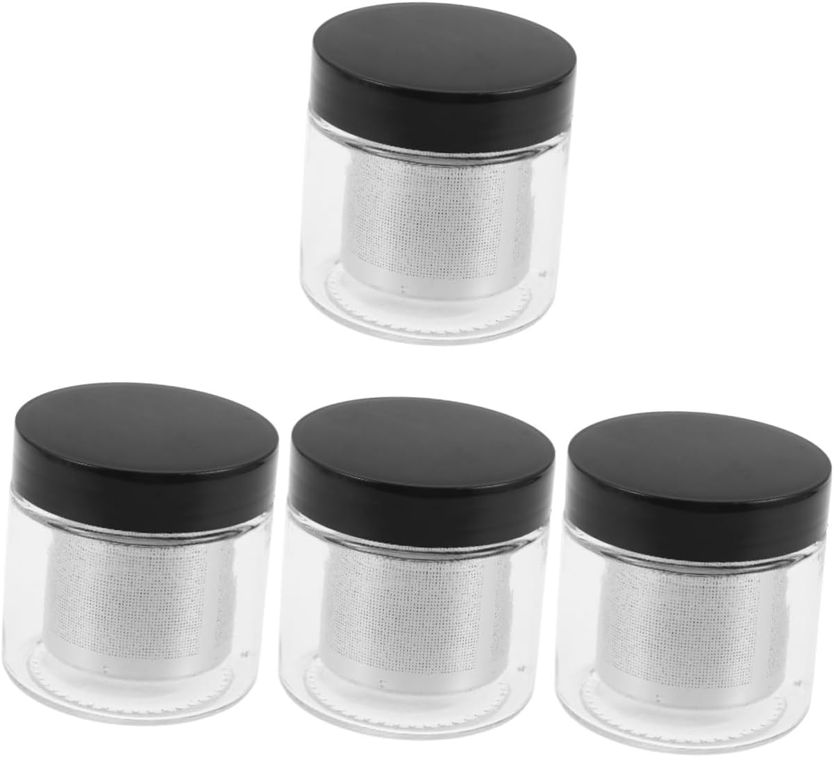 VILLFUL 4pcs Jewelry Cleaning Cup Manual Shaking Cleaner for Earrings Necklaces Watches Versatile Gemstone Cleaning Strainer Design for Home Travel Use