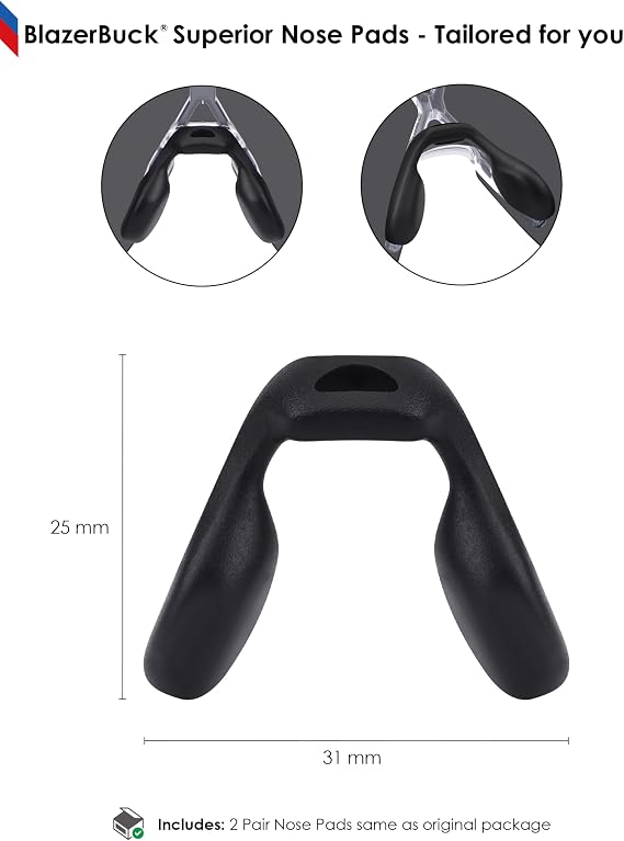 BLAZERBUCK Replacement Nose Pads Piece for Oakley Actuator OO9250-Standard Fit | Low Bridge Fit