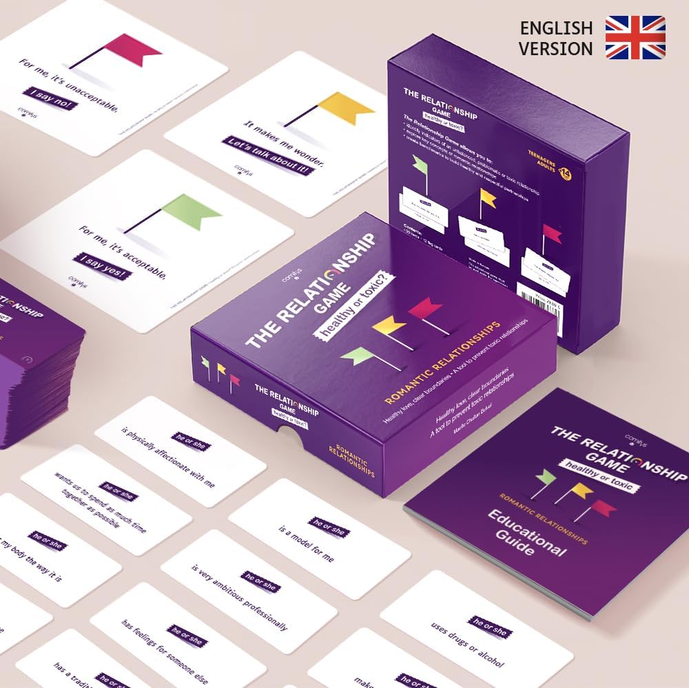 Comitys Red Flags & Green Flags Game, Healthy vs Toxic Relationships Card Game for Couples Teens & Adults - Image 2