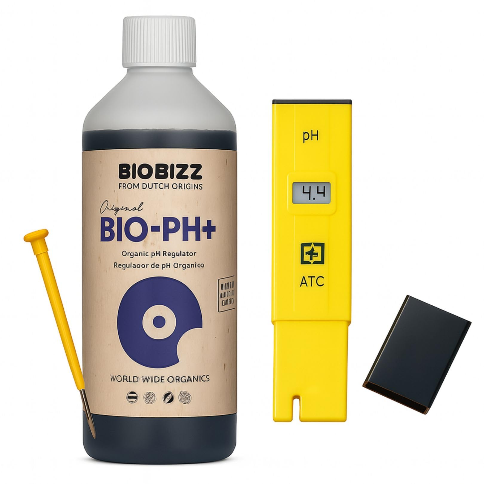 Weedness BioBizz Bio pH+ Plus 500 ml + Digitales pH-Messgerät - pH-Heber Grow Anbau Indoor Dünger Ph Plus Flüssig Heben