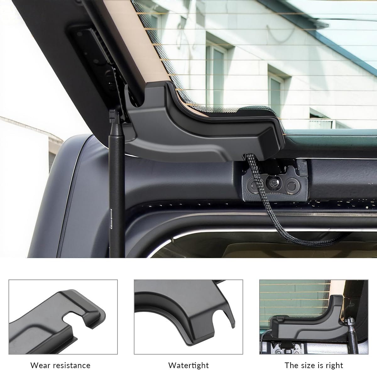 Rear Window Defogger Cable Cover Compatible for 2018-2025 Wrangler JL 2026 Accessories Black