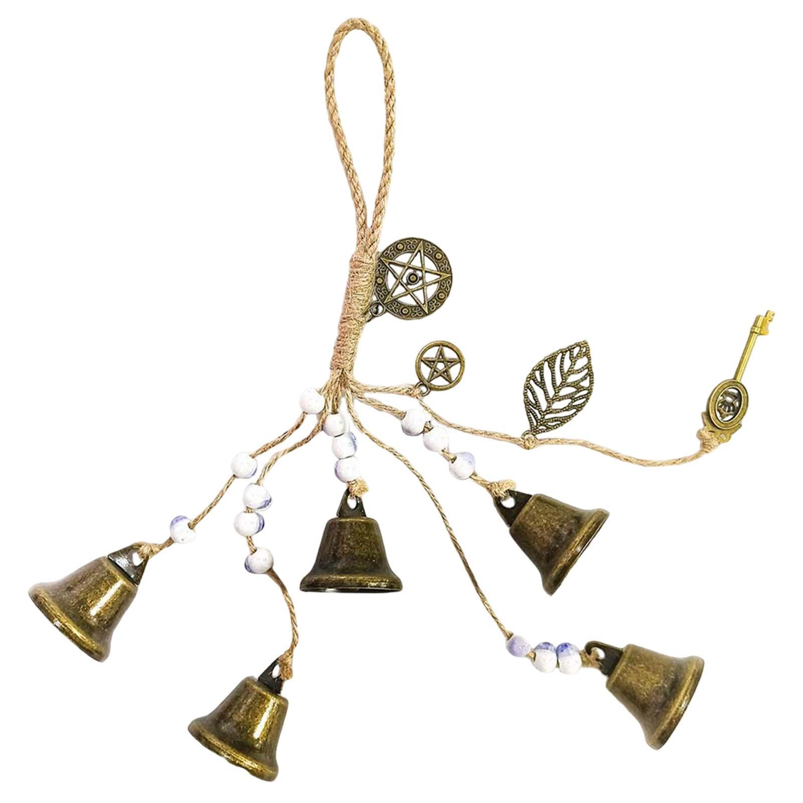 1 Piece Hanging Bell, Metal Blessing Bell, Garden Hanging Wind Chime, Metal Wind Chime (Retro Color).