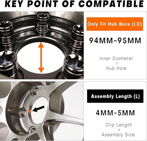 Miniatura 3 de Tapones centrales de rueda de 4.016 in de 4.02 pulgadas para mayhem, paquete de 4 tapacubos centrales negros de repuesto para llanta (diámetro del