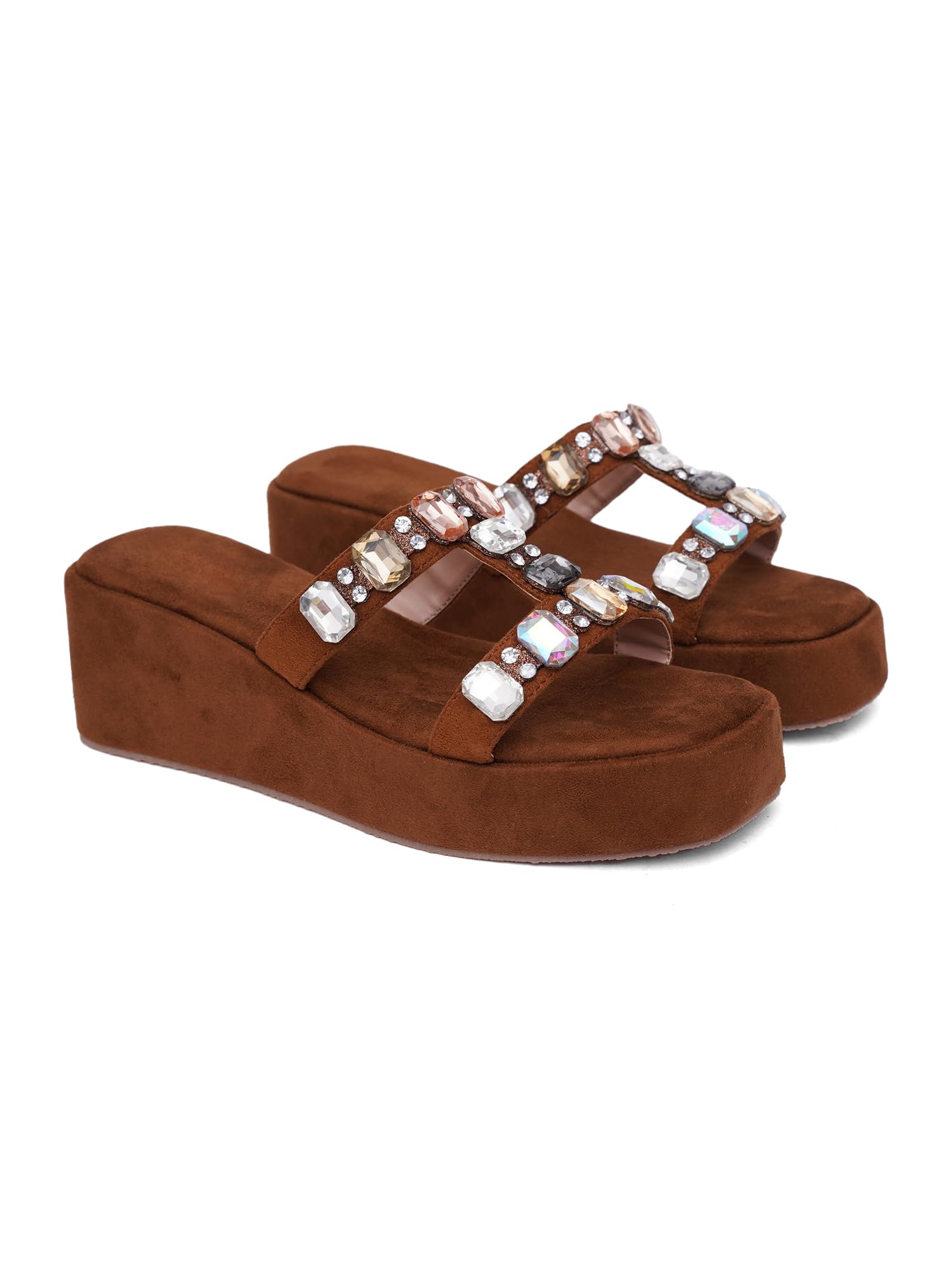 tryme Elegant Rhinestone Sandals for Women | Soft Platform Wedge Slippers for Summer & Everyday Comfort-picture-6