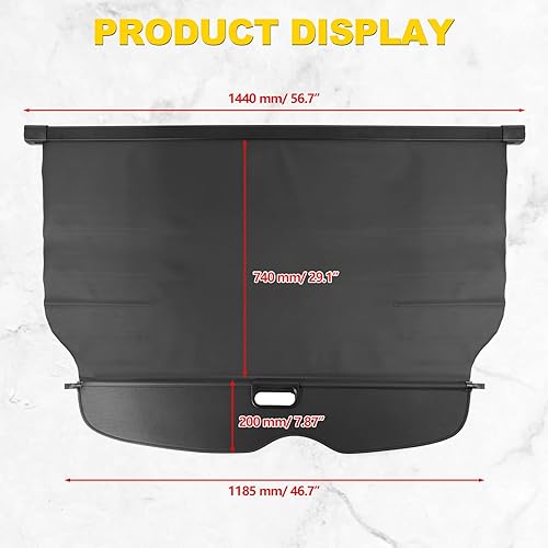 Miniatura 5 de Cubierta retráctil de seguridad para maletero de la marca Auxmart, Negro