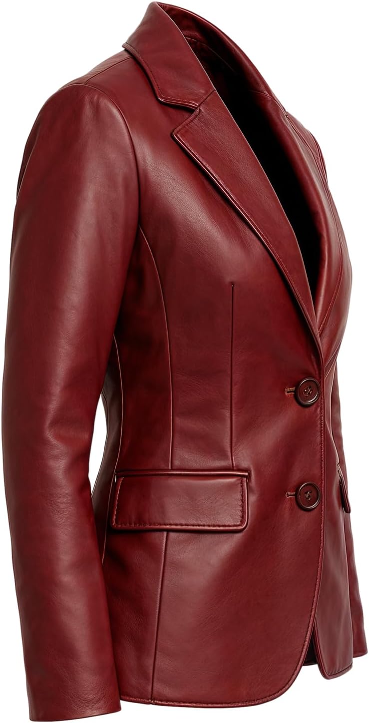 Leather Blazers for Women - Business Casual Coat - Real Lambskin Blazer Jackets for Women's - Image 4