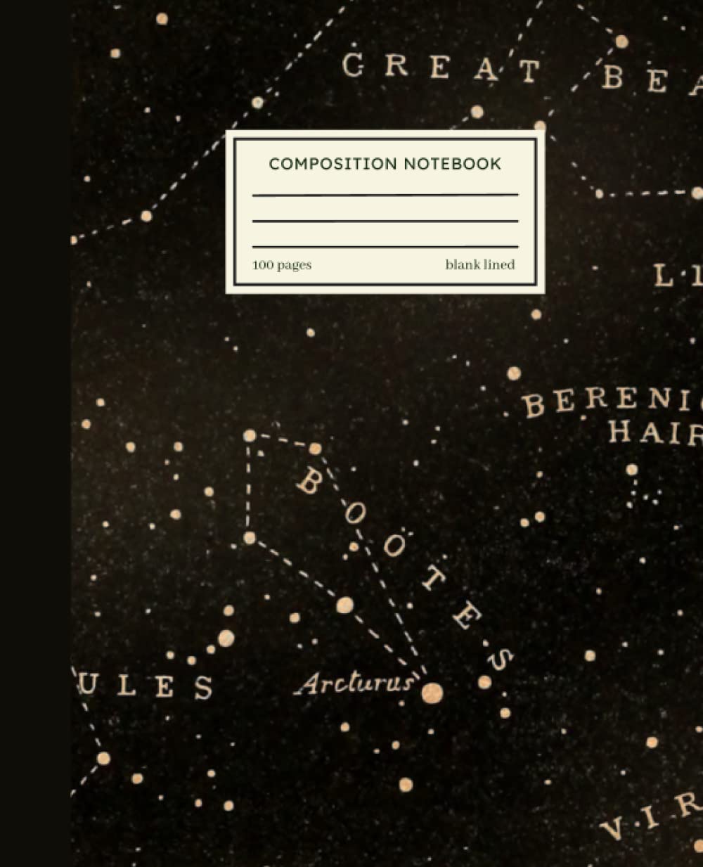 COMPOSITION NOTEBOOK: Vintage Astrology Star Map Print | Zodiac Astrology Constellation | Blank Lined | 100 Pages (7.5” x 9.25”)