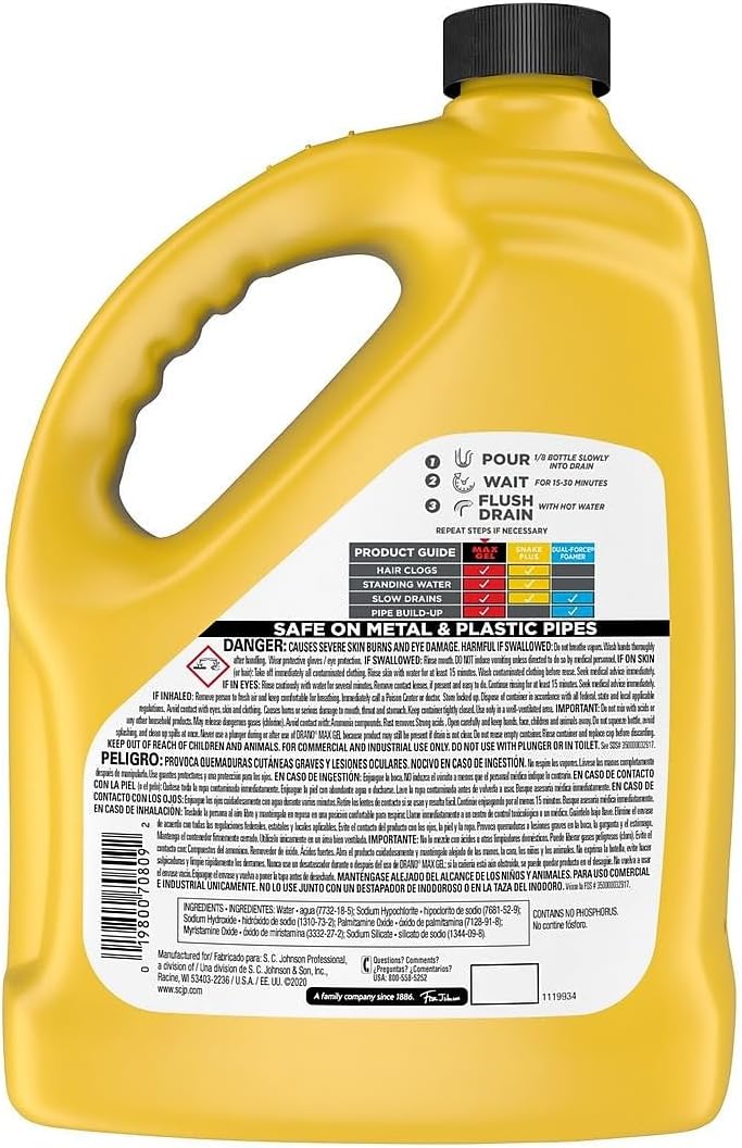 Drano Max Gel Clog Remover, Commercial Line, 128 oz Italy Ubuy