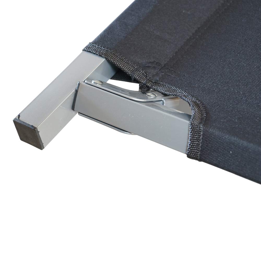Grafner XL Feldbett mit Transporttasche, belastbar bis 150 kg, bequemes 600D Oxford-Gewebe – in schwarz, Klappbett Gästebett