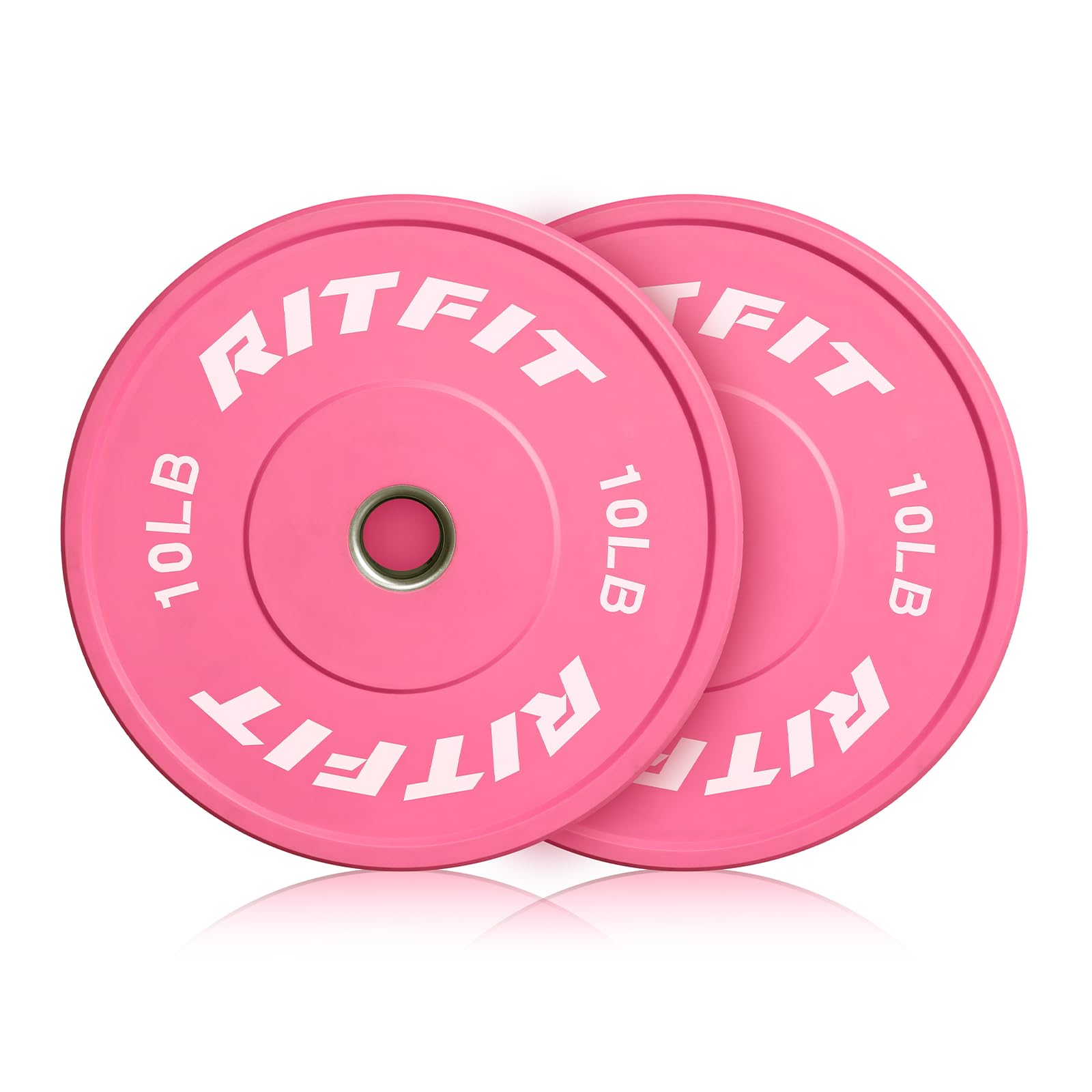 RITFIT Pink Weight Plates, 2 Inch Olympic Barbell Weight Plate, Bumper Plates With Steel Insert, pink weights for Gym and Home…