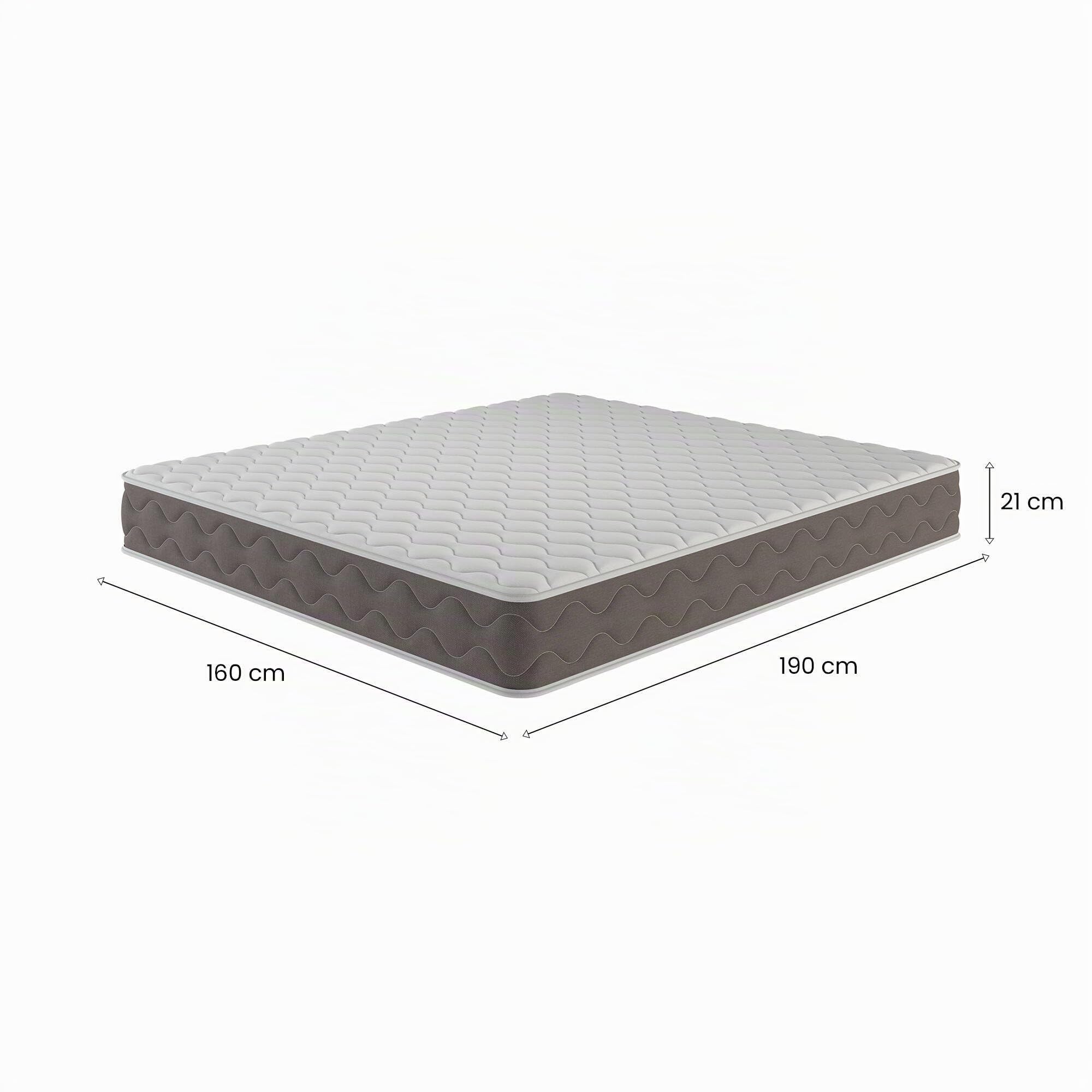 Talamo Italia Matrimoniale Amaltea, Memory Foam, ergonomico, Materasso antiacaro e Anallergico, 100% Made in Italy, 160x190xh21 cm, 160 cm x 190 cm