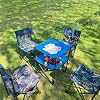 Mesa de Camping Plegable Portátil NiuXTool 2-Tier con Portavasos Azul y Negro miniatura 3