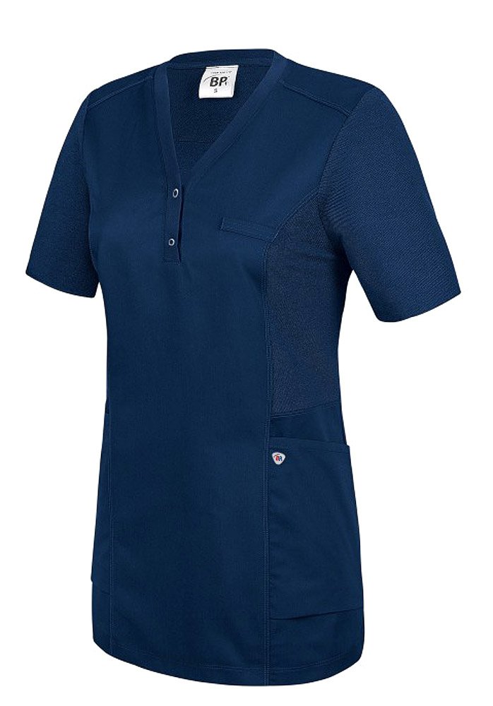 BP 1738-435-110-XS Comfort tunika dla kobiet, rękaw 1/2, wstawki piqué i system podnoszenia ramion, 180 g/m², mieszanka materiałów, ciemnoniebieska, XS