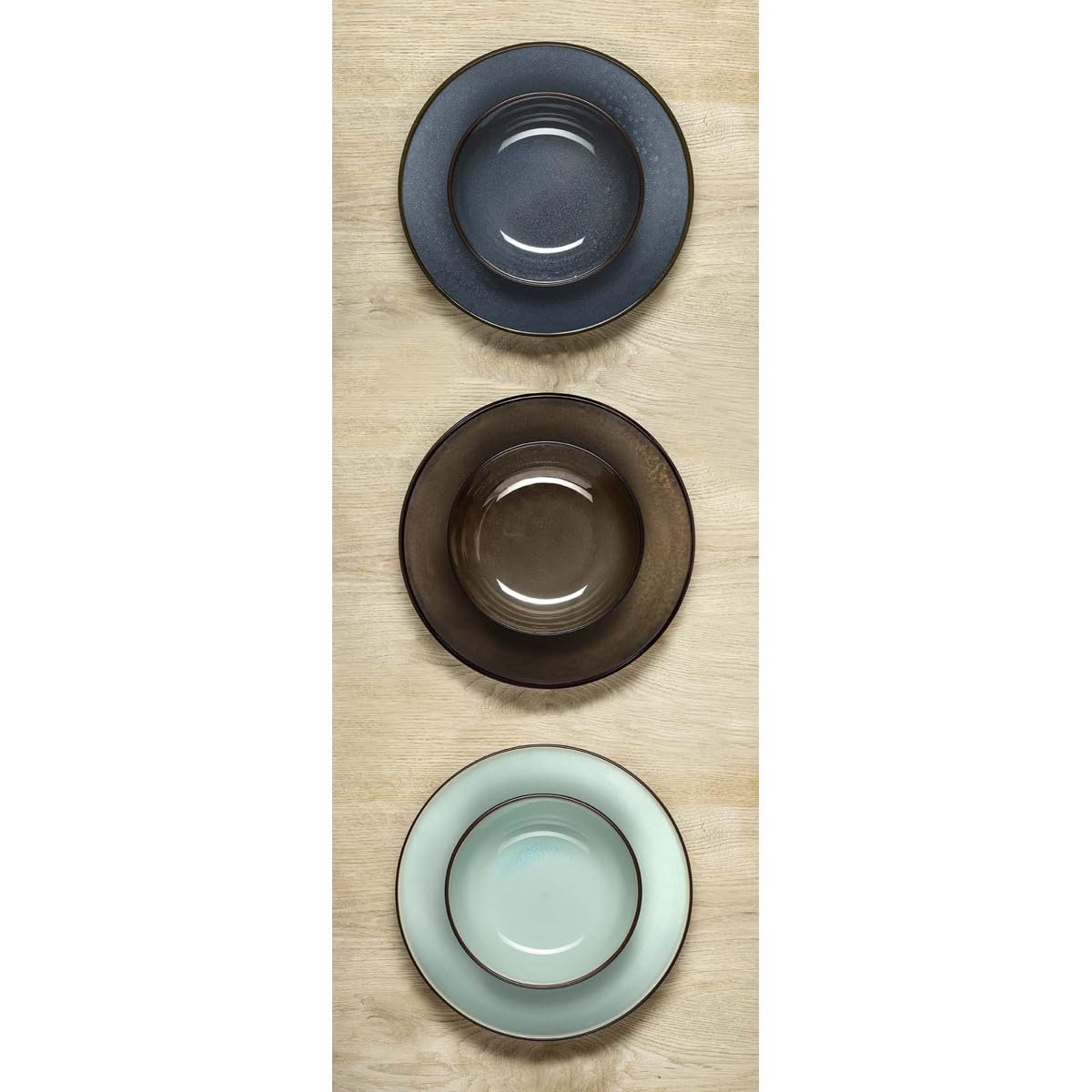 Médard de Noblat - Assiette salade et pâtes - D18 cm - Feeling - Grès - Lot de 6 - Bronze
