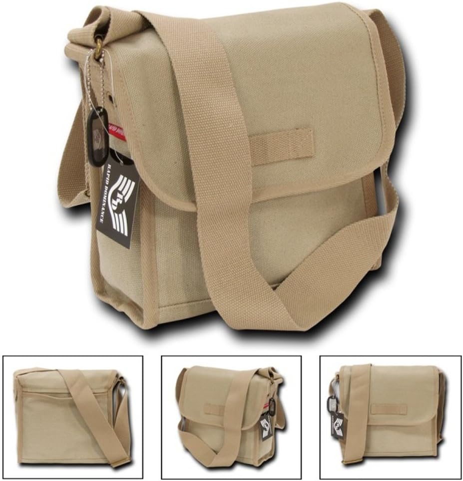 Rapiddominance Heavy Weight Field Bag, Khaki, 10.25"W x 10.5"H x 4.0" D
