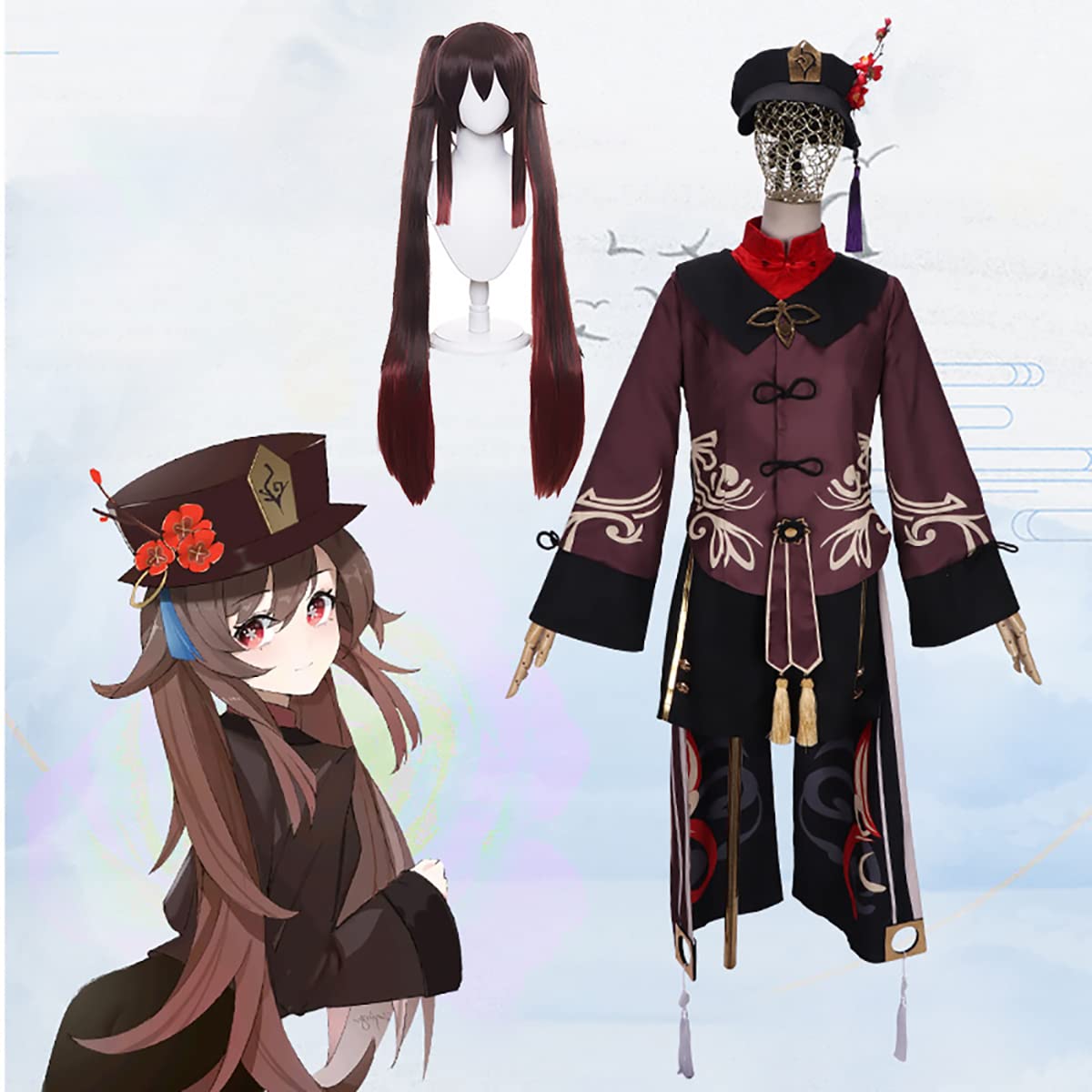 Amazon.co.jp: 原神 げんしん 胡桃 フータオ コスプレ衣装 子供 耐熱