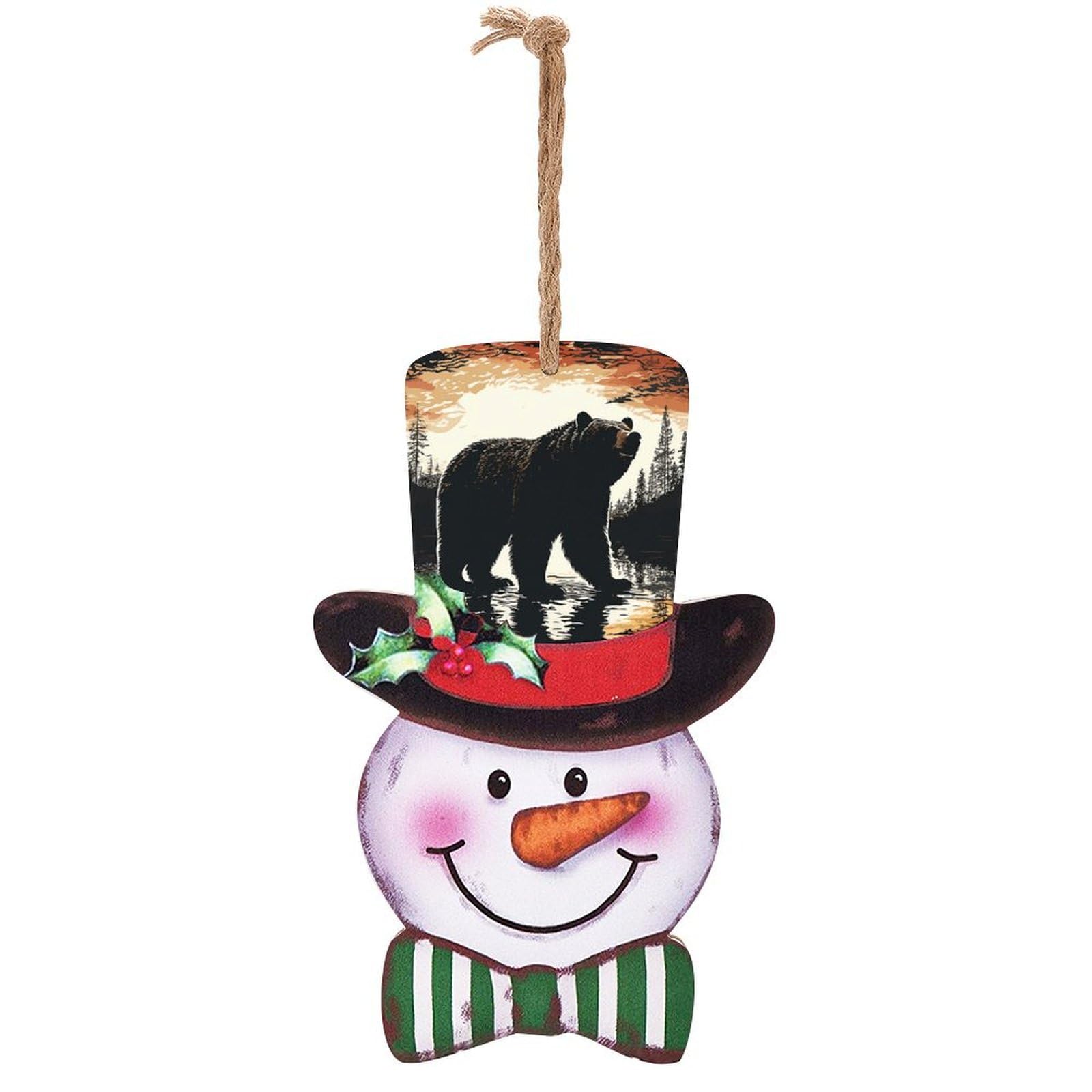 Panneau bois bonhomme de neige decoration de vacances elegance et finitions imprimees