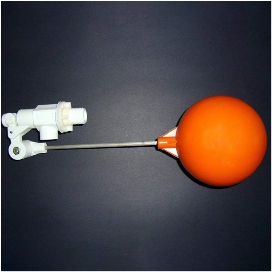Vertical Horizontal Dual Float Valve Cold Hot Water Tank Floating Ball Valve Stem Flow Control Cistern 1 Pcs (1 2 inch (White))