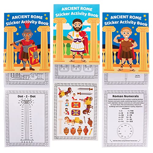 Baker Ross FX613 Antikes Rom-Sticker-Aktivitätsbücher - 8er-Packung,...