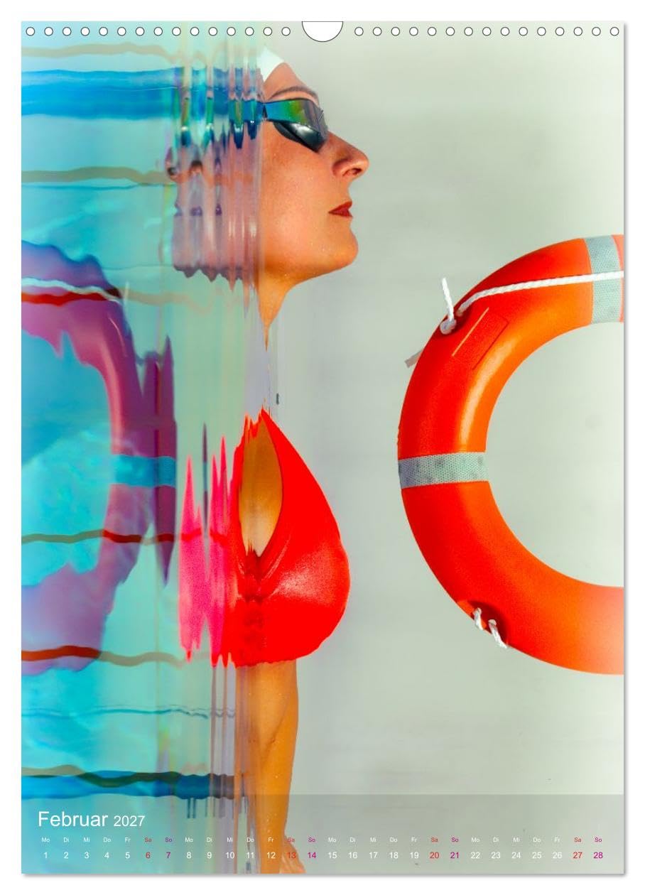 FREI SCHWIMMEN (Wandkalender 2027 DIN A3 hoch), CALVENDO Monatskalender: Tauchen Sie ein in Kerstin Kuntzes einzigartige Unterwasserkunst. (CALVENDO Sport)