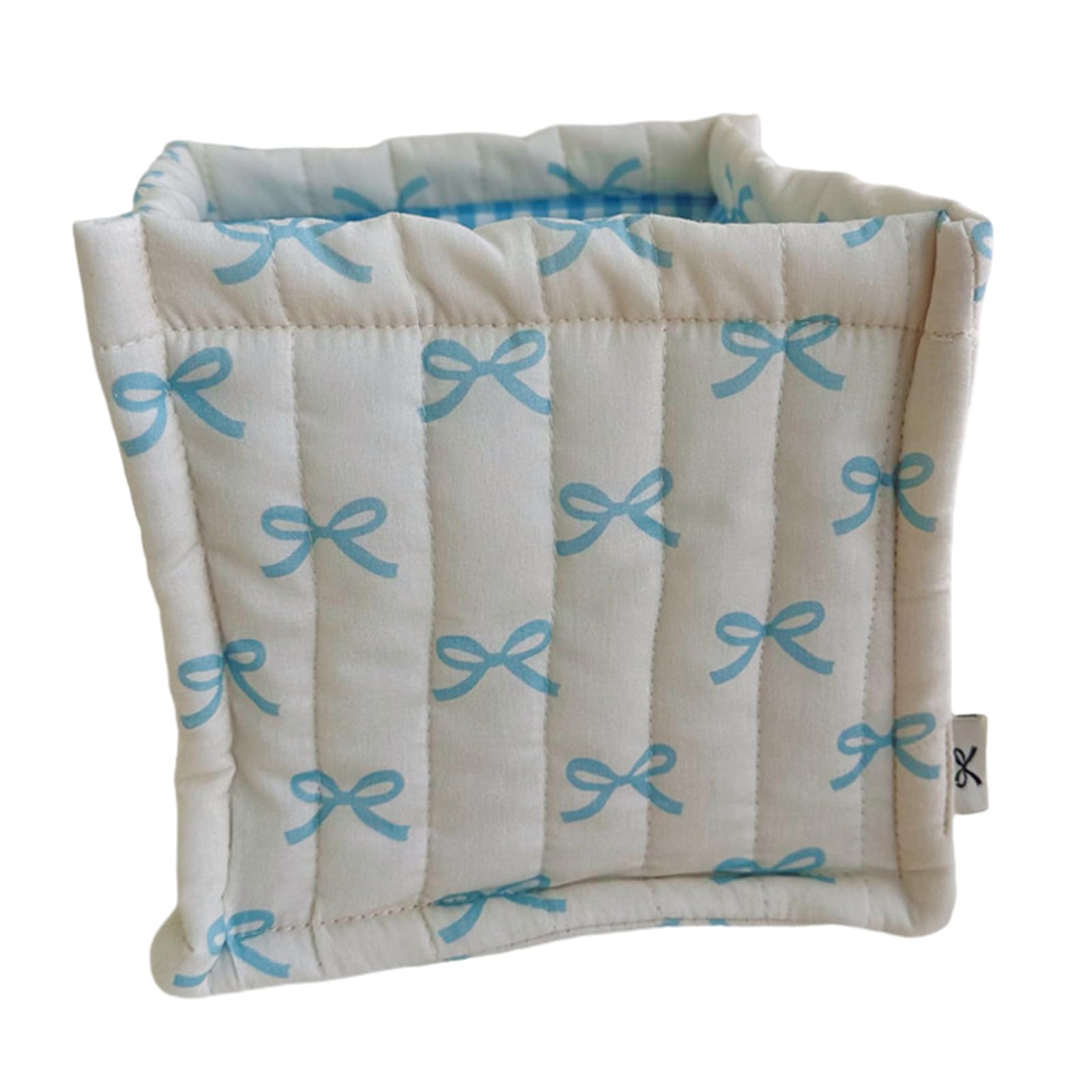 Jazuaiao Multipurpose Quilted Fabric Storage Basket Accessory for Desk Organization in Any Room or Offices Space Saving Designs Quilted Fabric Storage Basket