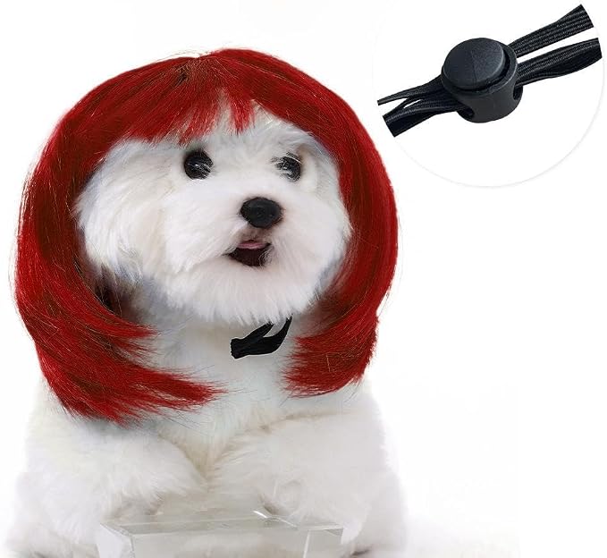 Disfraz de Peluca para Perro - Cosplay Divertido con Bandas Elásticas Ajustables para Halloween Navidad Fiestas miniatura 2