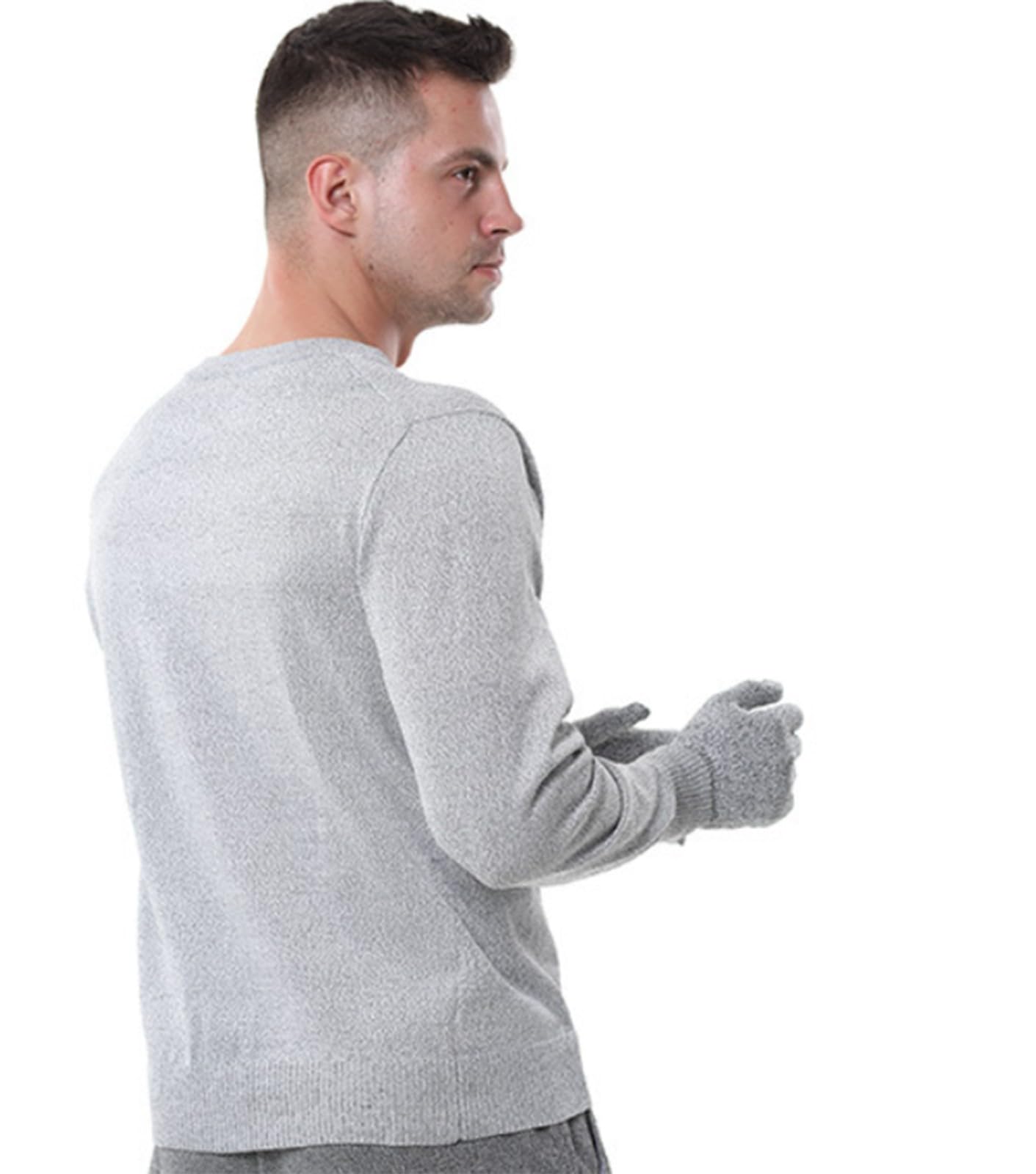 Ropa De Seguridad Anticorte Chaleco Anticorte Camiseta Resistente A Cortes Equipo De Protección De Nivel 5 Cuello Redondo Manga Larga Chaleco Vigilante De Seguridad B,L