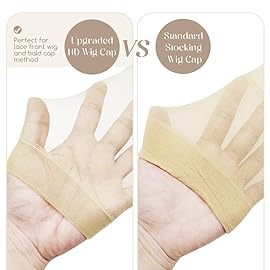 Dreamlover HD Wig Caps for Women, Hair Cap for Lace Front Wigs, Suitable for Bald Head, Cosplay, Beige, 12 Pieces