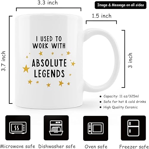 Miniatura 6 de uinwk Taza de café con texto en inglés "I Used To Work With Absolute Legends, regalos de despedida para compañeros de trabajo, regalos de despedida