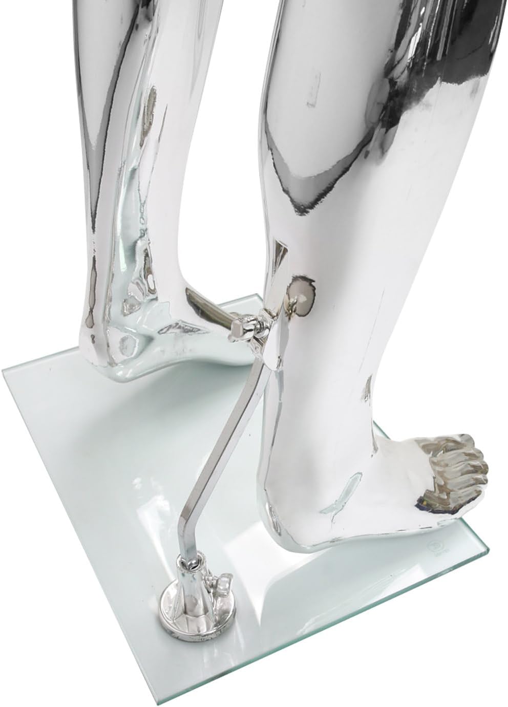72.4" Silver Male Full Body Costume Mannequin with Adjustable Joints, Equipped with Stand and Base, Suitable for Retail Clothing Stores
