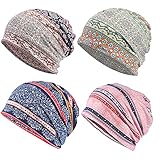 Qunson 4 Pack Womens Baggy Slouchy Beanie Chemo Hat Cap Cancer Headwear