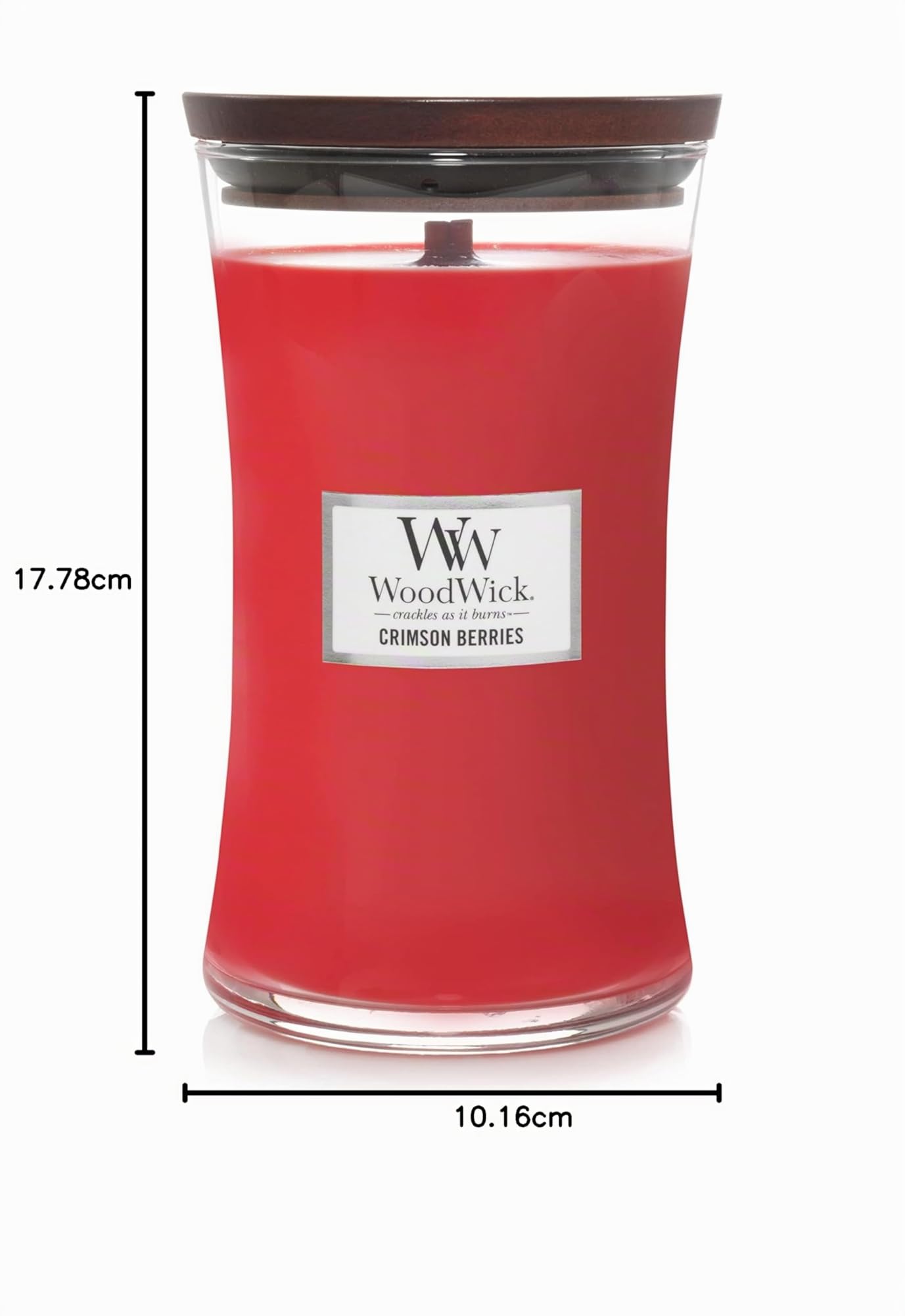 WoodWick grande bougie parfumée en jarre avec mèche qui crépite, Baies pourpres, Temps de combustion jusqu'à 130 heures