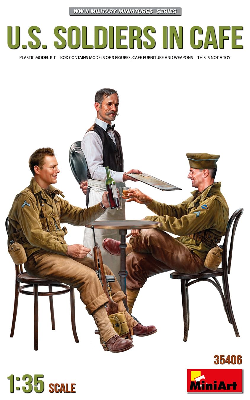 Miniart  - 1/35 Scale  US Soldiers in Cafe  #35406