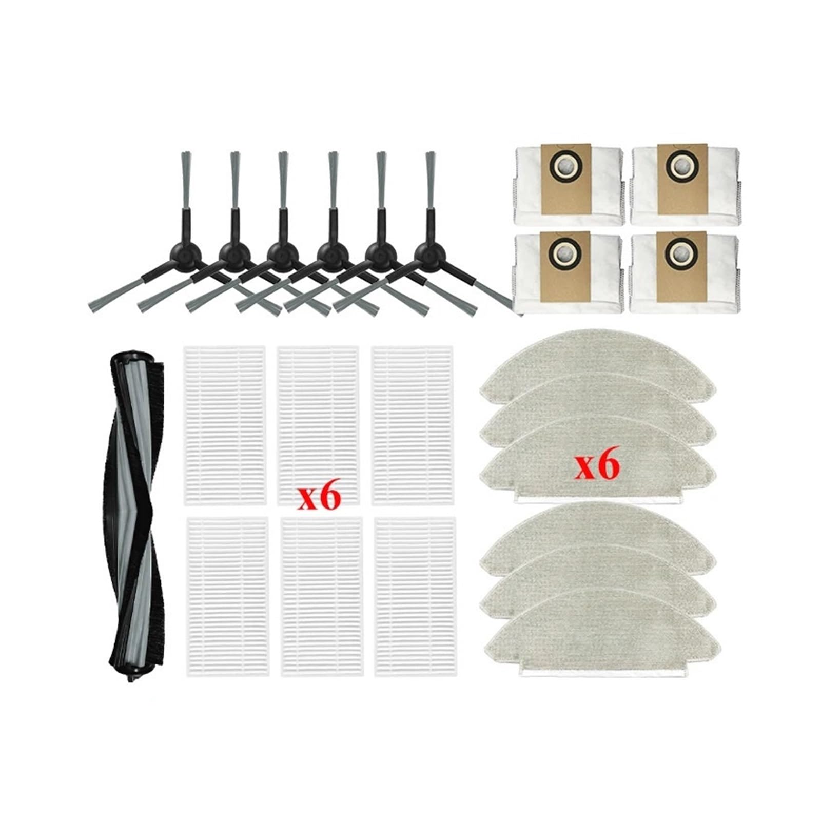 PAZRSASX Compatible with Viomi Alpha 2 Pro / V5 Pro/V-RVCLM27B / V-RVCLM40B Vacuum Cleaner Main Side Brush Filter Mop Parts Replacement Accessories(Set 6)