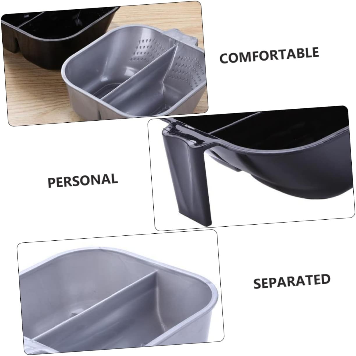 Hair Dye Bowls ，Hair Mixing Bowl ，3pcs Professional Double Color for Easy Application Deep Design