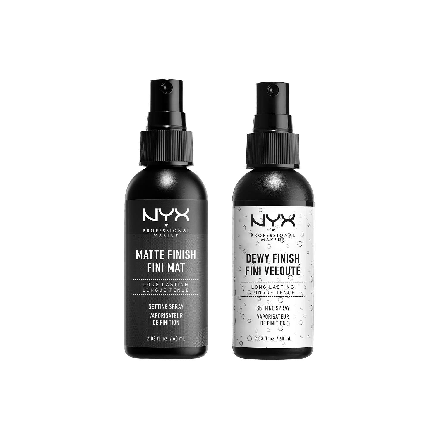 2 NYX Makeup Setting Spray "MSS 01+02" Matte/Dewy Finish (Long Lasting)