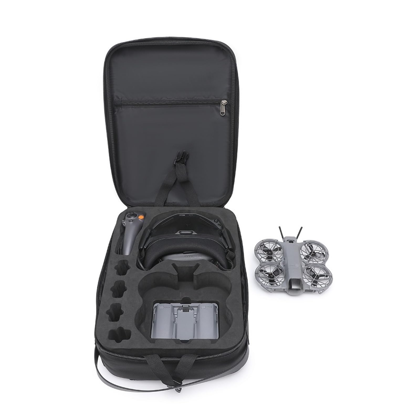 Bolsa de almacenamiento para dron DJI Neo 2 y gafas N3, funda protectora rígida de alta capacidad con bandeja de EVA, bolsa de viaje grande para drones y accesorios de gafas