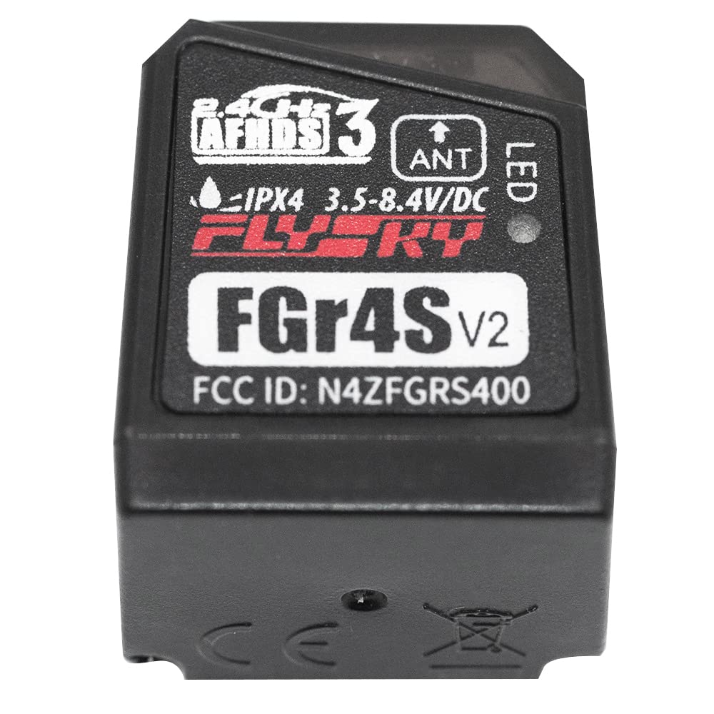 Récepteurs de spectre 4 canaux 2,4 G FGR4S V2 RC Récepteur compatible avec FrSky NB4 pour voiture télécommandée 1/10 / Aviron / Crawler