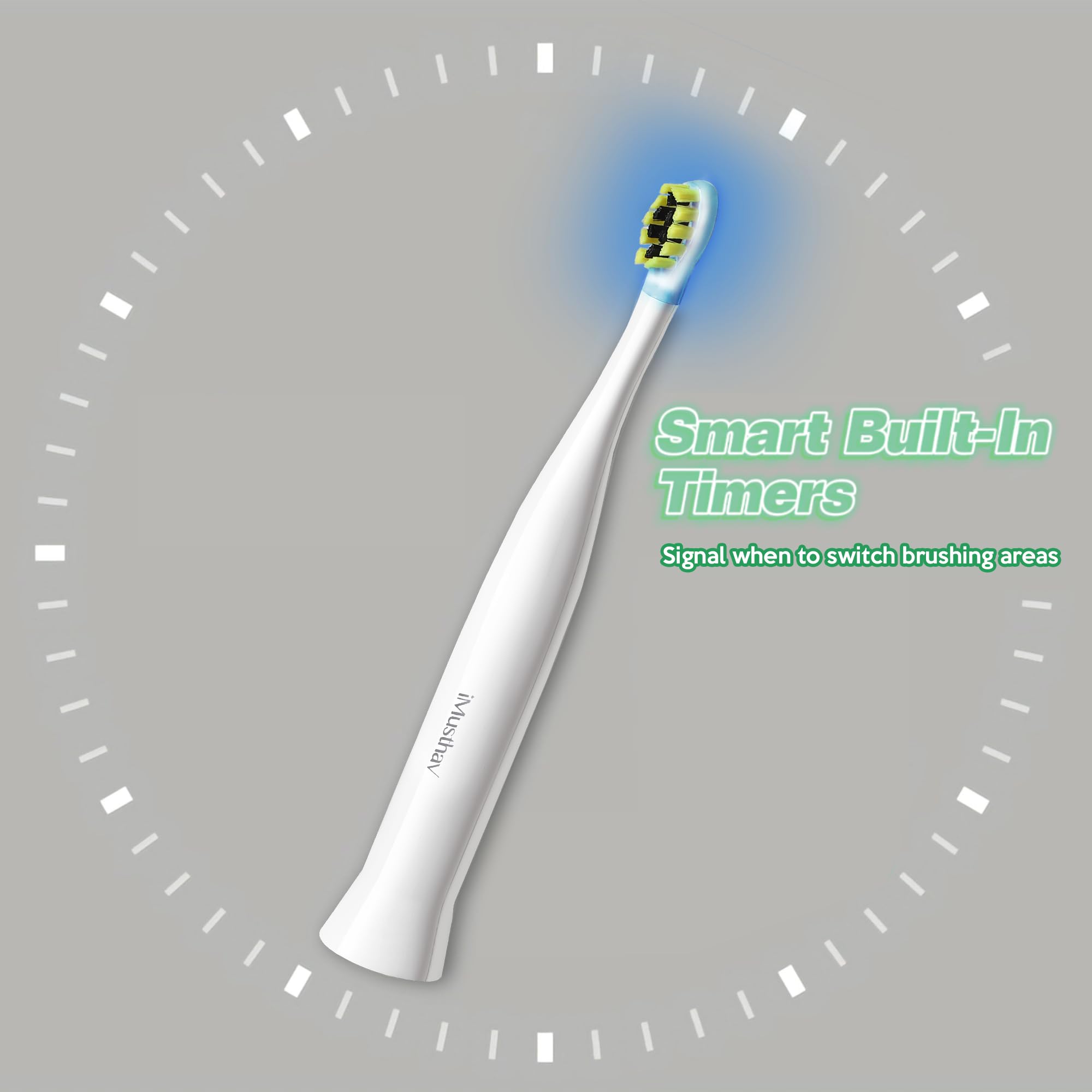 SonicBlu Brosse à dents électrique pour un usage domestique – Brosse à dents sonique avec LED bleue pour activer le dentifrice blanchissant – Poils doux, minuterie intelligente et technologie