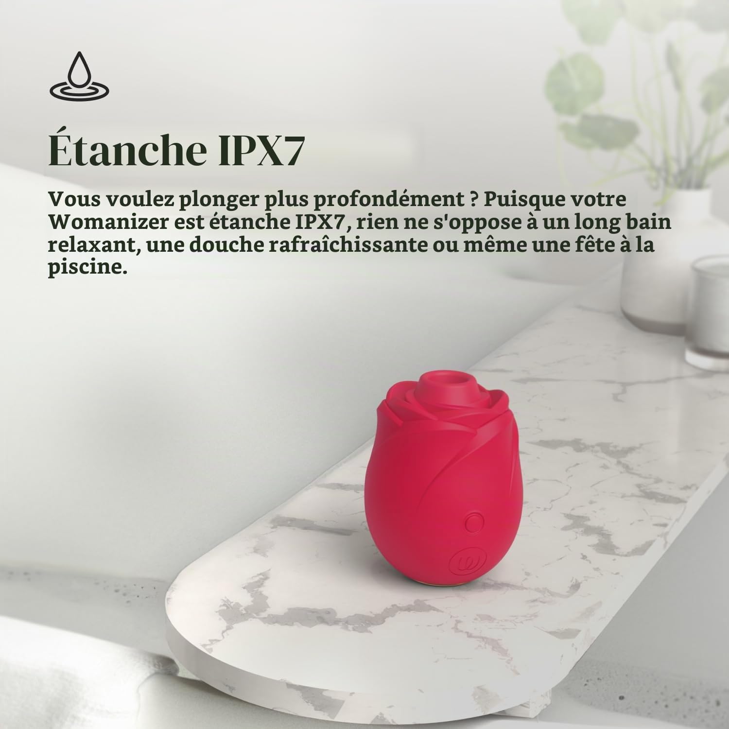 Womanizer Rose Stimulateur clitoridien Vibromasseur ondes pulsées Sextoy | Technologie Pleasure Air, 6 niveaux d’intensité, étanche, moteur puissant, design original
