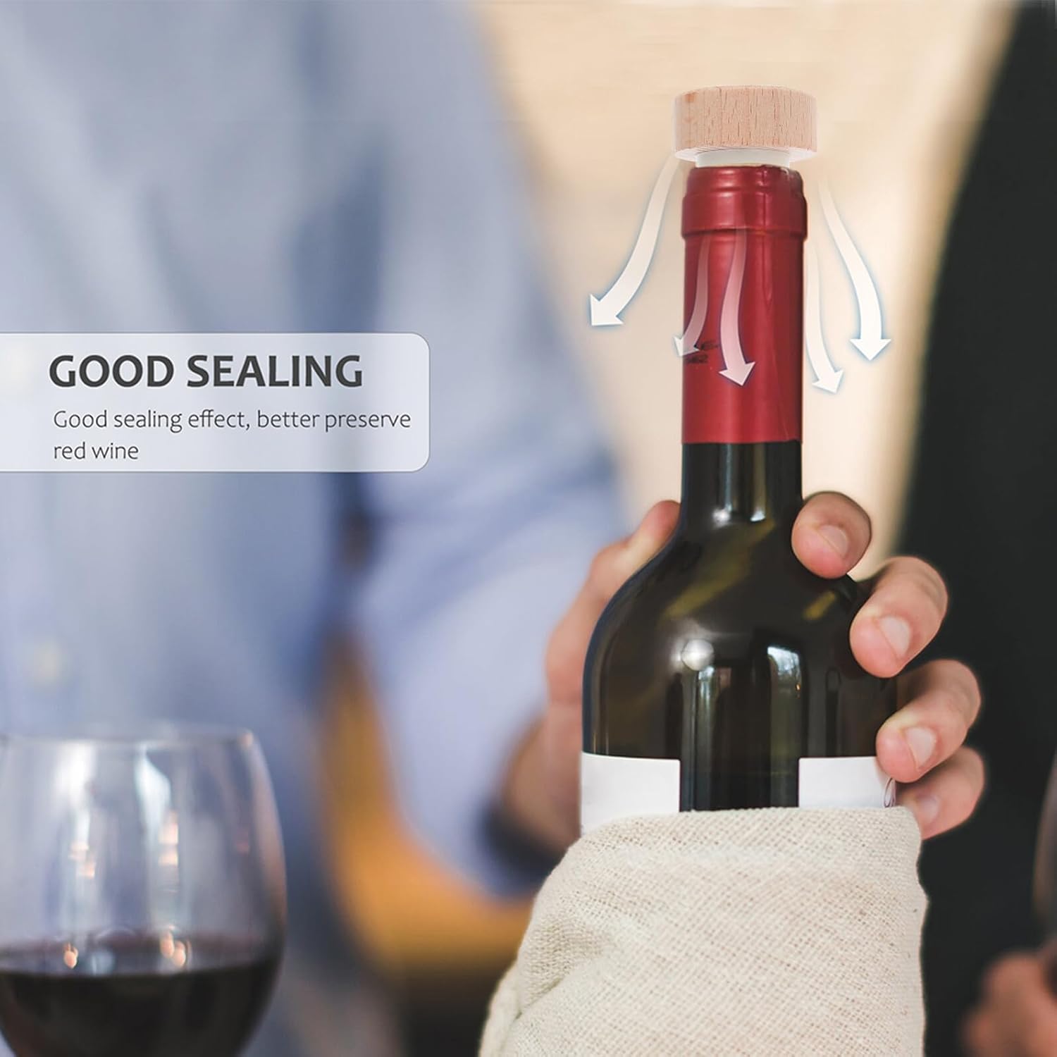 20pcs T-shaped Wine Bottle Stoppers Set with Beech Wood and High Polymer Material, Reusable Cork Plugs for Wine, Beer, and Beverage Bottles, Kitchen and Bar Sealing Accessories