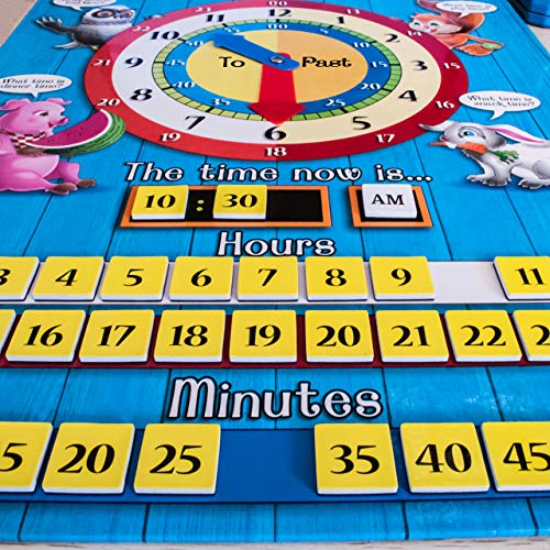 Zazzykid Tell Time Teaching Clock For Kids: 12.6 X 16.5 Inches Board With Magnetic Game Numbers #TOP4