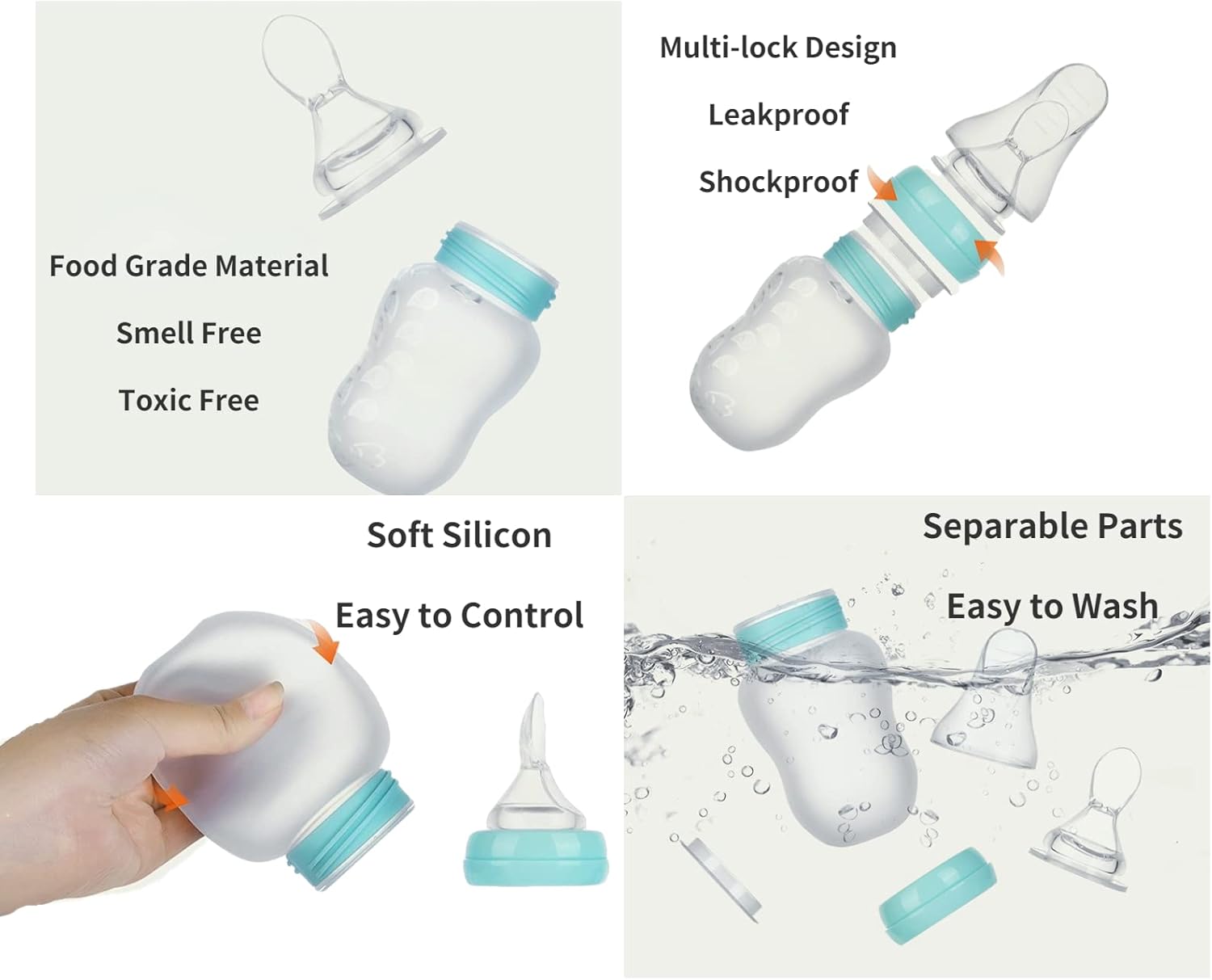 Drinking Aids Feeding Cup for Elderly Adults Disabled Patient Maternity Convalescent with three Style Lids straw spoon teat Drink Water Porridge Soup, Flow Control senior liquid Feeder - Image 2