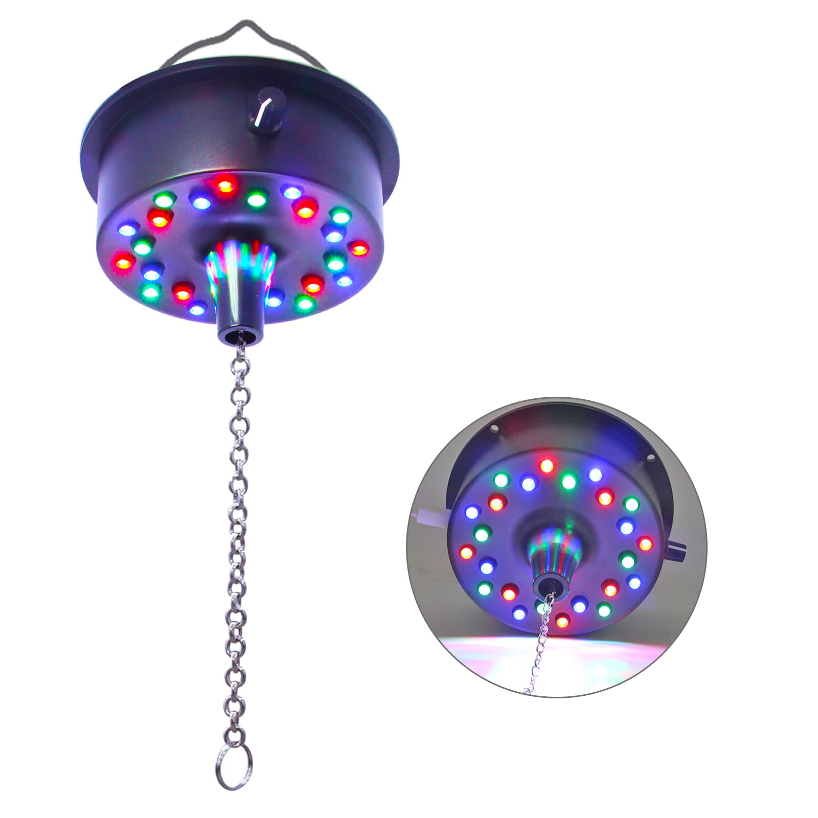 YCCOKJJ Sfera Da Discoteca Con Motore Aggiornato, Motore Girevole Regolabile 5/8/10/15 Giri/min, Con Sfera A Specchio Argentata Da 15,2 Cm E 4 Luci Colorate, 18 Perline LED, Cavo Di Alimentazione
