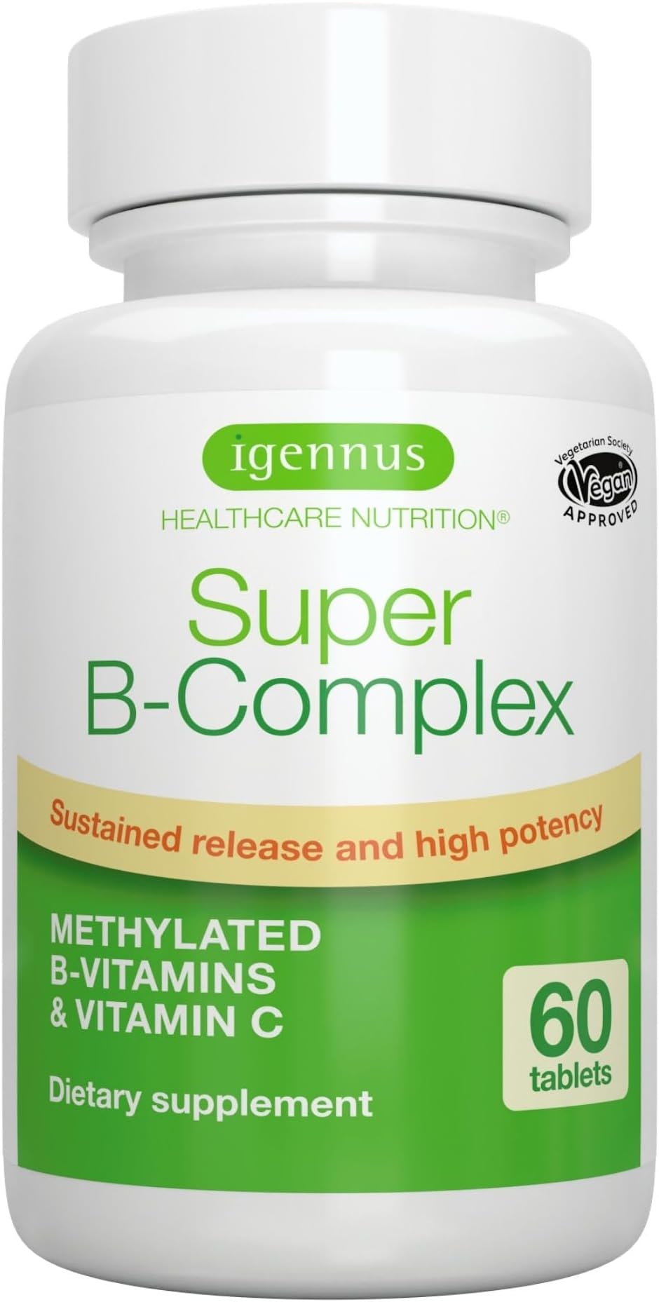 Igennus Healthcare Nutrition Super B-Complex (Vegan, 60 Small Tablets)