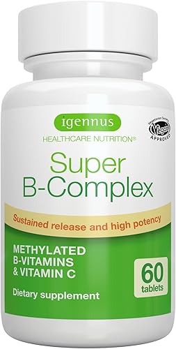Miniatura 13 de Igennus Super B-Complex Vitaminas B metiladas, suplemento MTHFR con metilfolato y metilcobalamina B12, alta biodisponibilidad y potencia, vegano,