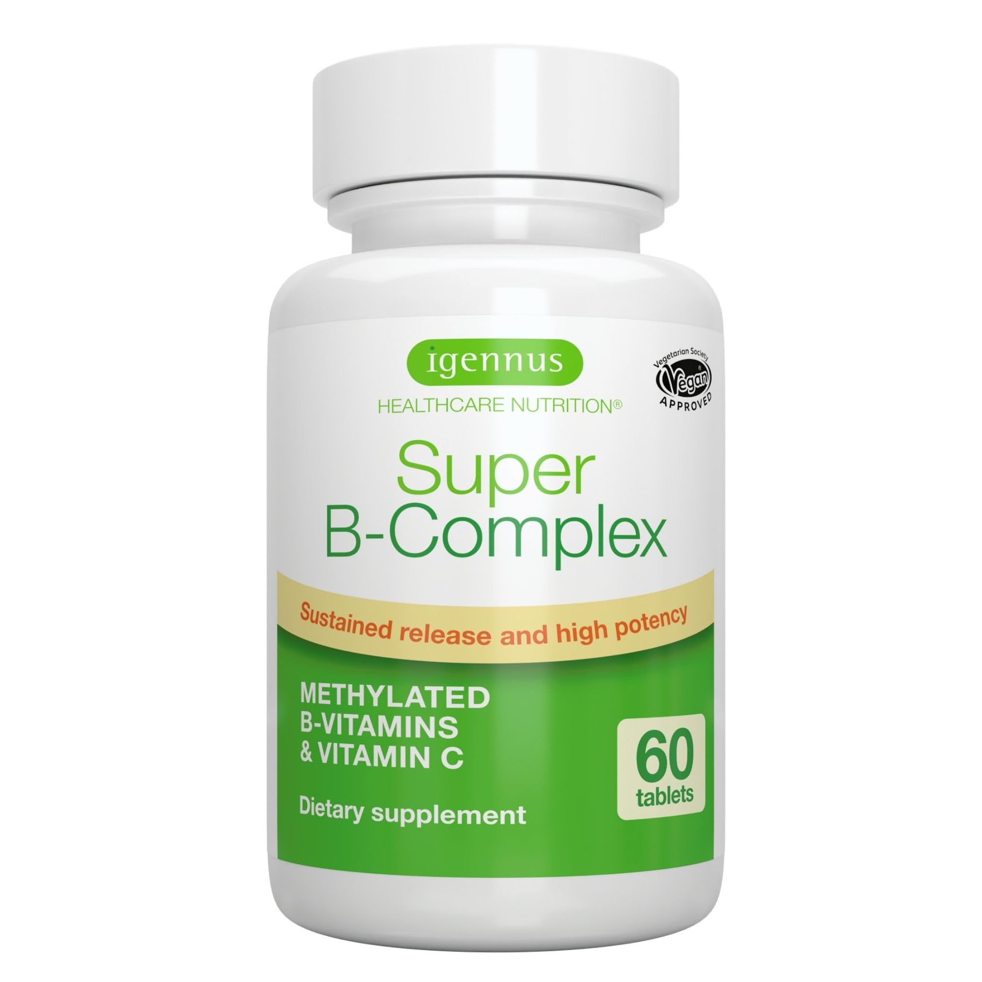 Igennus Healthcare Nutrition Super B-Complex (Vegan, 60 Small Tablets)